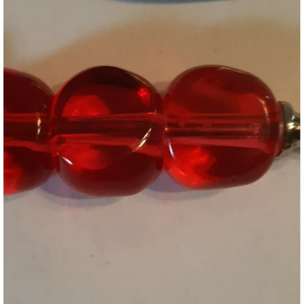 3 Red Acrylic Serving Pieces Charcuterie Cheese Dips Holiday